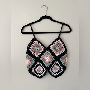 Handmade 100% Cotton Cottage Peasant Crochet Festival Resort Women’s Crop Top S